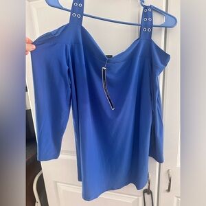 Cold-Shoulder Blouse in Royal Blue